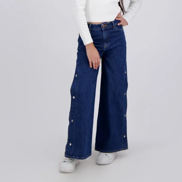 Wide leg fille avec boutons pression en jeans - KONTAKT
