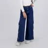Wide leg fille avec boutons pression en jeans - KONTAKT