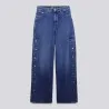 Wide leg jeans femme avec boutons pressions - WIDED - KONTAKT