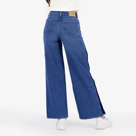 Wide leg jeans femme avec boutons pressions - WIDED - KONTAKT