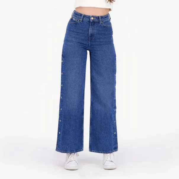 Wide leg jeans femme avec boutons pressions - WIDED - KONTAKT