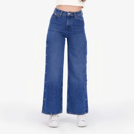 Wide leg jeans femme avec boutons pressions - WIDED - KONTAKT