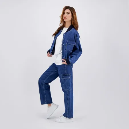 Workwear cropped jacket femme en jeans - WARD - KONTAKT