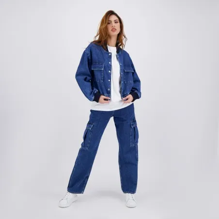 Workwear cropped jacket femme en jeans - WARD - KONTAKT