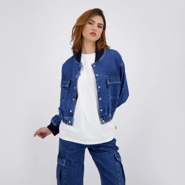 Workwear cropped jacket femme en jeans - WARD - KONTAKT
