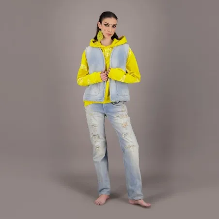 Workwear Farmla unisexe matelassé en jeans Heavy Used Effect TNFW - KONTAKT