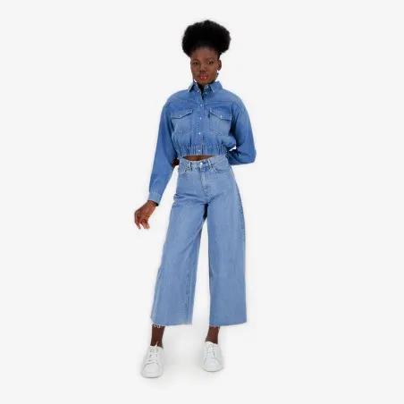 Cropped chemise western femme en jeans - SHERAZADE - KONTAKT