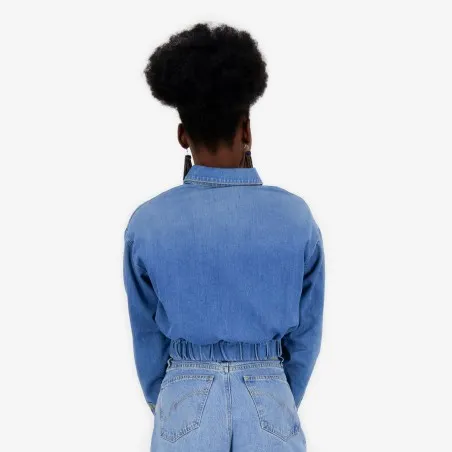 Cropped chemise western femme en jeans - SHERAZADE - KONTAKT
