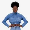 Cropped chemise western femme en jeans - SHERAZADE - KONTAKT