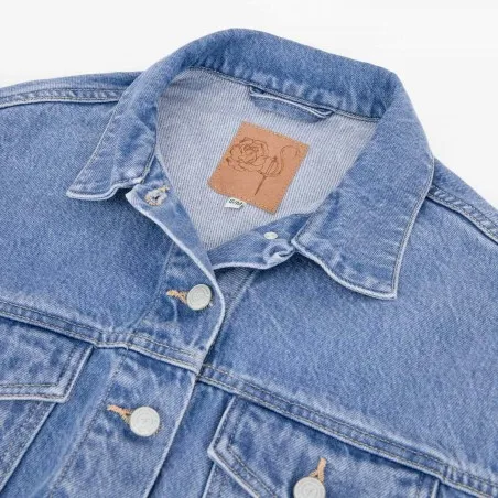Cropped jacket femme avec manches larges en jeans - KINDA 2.0 - KONTAKT
