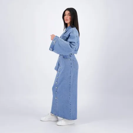 Cropped jacket femme avec manches larges en jeans - KINDA 2.0 - KONTAKT
