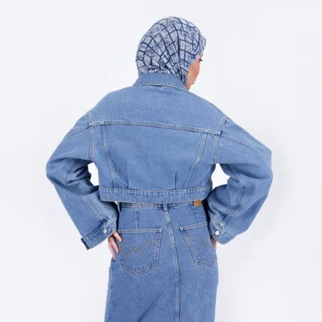 Cropped jacket femme avec manches larges en jeans - KINDA 2.0 - KONTAKT