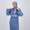 Cropped jacket femme avec manches larges en jeans - KINDA 2.0 - KONTAKT