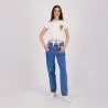 T-shirt sur taille femme manches courtes avec nœud POT DE SMILEY - KONTAKT