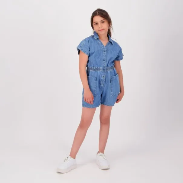 Combi-short fluide fille en jeans - KONTAKT