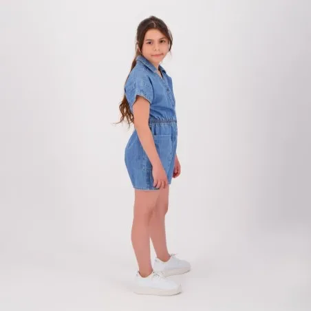 Combi-short fluide fille en jeans - KONTAKT