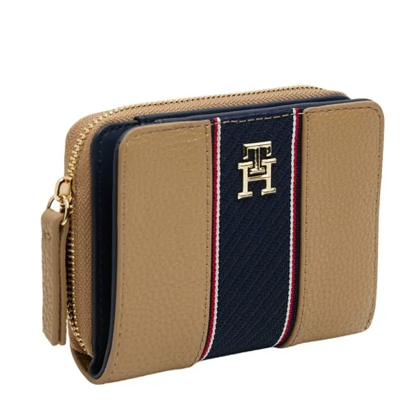 Tommy Jeans – Portefeuille zippé à monogramme TH – Safari Canvas - TOMMY HILFIGER