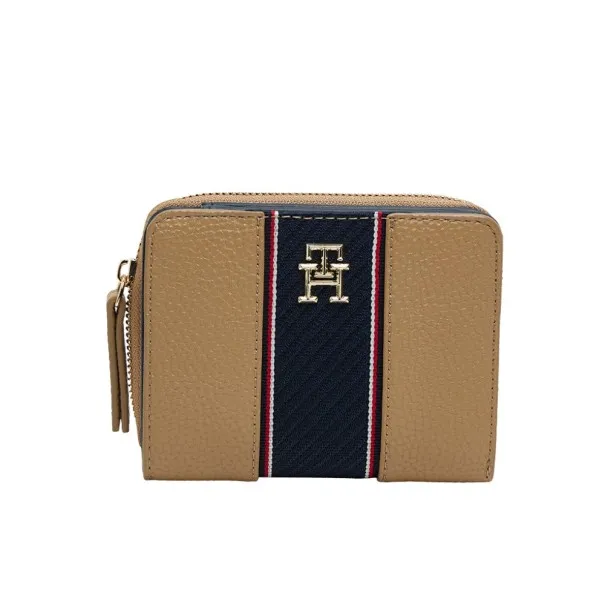 Tommy Jeans – Portefeuille zippé à monogramme TH – Safari Canvas - TOMMY JEANS