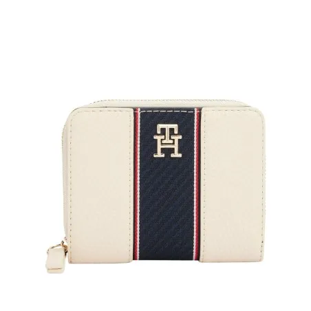 Tommy Jeans – Portefeuille zippé à monogramme TH – Beige Noir - TOMMY HILFIGER