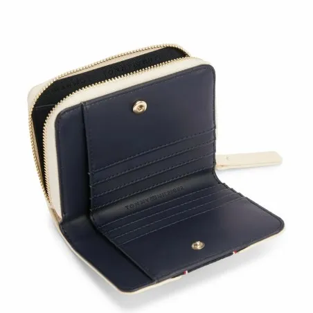 Tommy Jeans – Portefeuille zippé à monogramme TH – Beige Noir - TOMMY HILFIGER