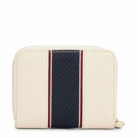 Tommy Jeans – Portefeuille zippé à monogramme TH – Beige Noir - TOMMY HILFIGER
