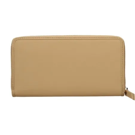 Tommy Jeans – Portefeuille Tommy Hilfiger souple à fermeture éclair pour femme TH – Beige - TOMMY JEANS