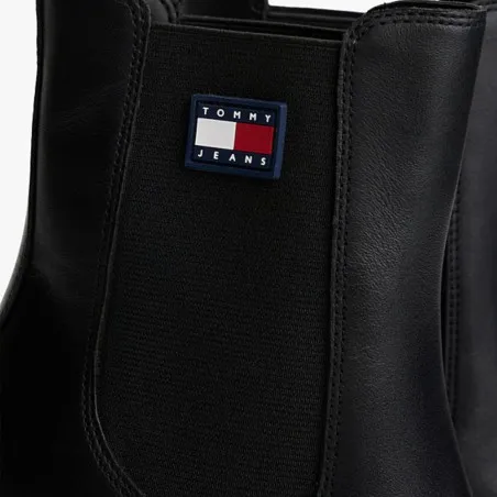 TOMMY JEANS – Bottines à talons hauts en cuir à crampons – Noir - TOMMY JEANS