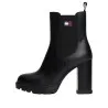 TOMMY JEANS – Bottines à talons hauts en cuir à crampons – Noir - TOMMY JEANS