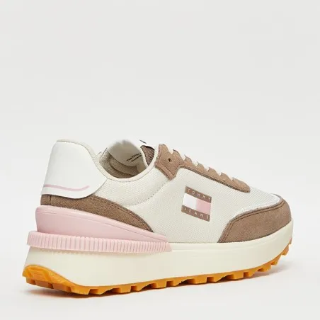 Tommy Jeans – Chaussures de course à semelle dentelée – Blanc Marron - TOMMY JEANS