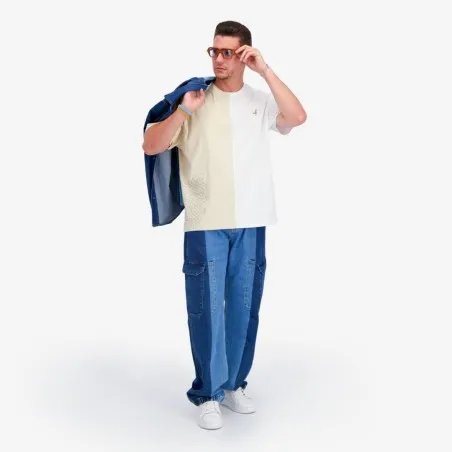 Upcycling cargo homme en jeans bi-couleur - KAMIL 2.0 - KONTAKT