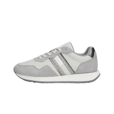 Tommy Jeans – Suede Tonal Runner Trainers – Gris - TOMMY JEANS