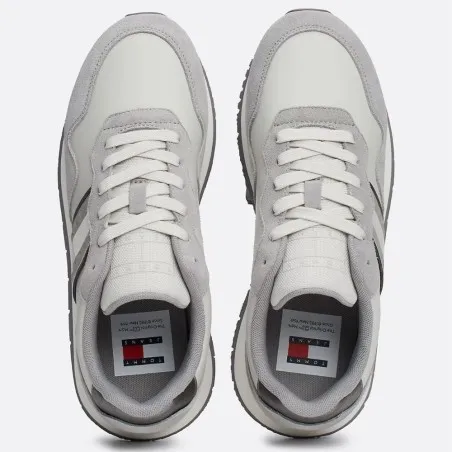Tommy Jeans – Suede Tonal Runner Trainers – Gris - TOMMY JEANS