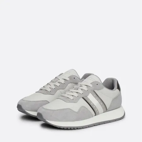 Tommy Jeans – Suede Tonal Runner Trainers – Gris - TOMMY JEANS