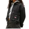 Tommy Jeans – Veste courte en denim à ourlet effiloché – Gris - TOMMY JEANS