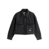 Tommy Jeans – Veste courte en denim à ourlet effiloché – Gris - TOMMY JEANS