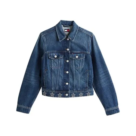 Tommy Jeans – Veste camionneur en jean à clous métalliques – bleu foncé - TOMMY JEANS