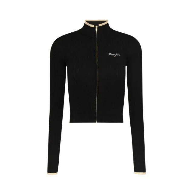 Tommy Jeans – Tommy Jeans TJW CARDIGAN ZIPPÉ À POINTE MÉTALLIQUE – Noir - TOMMY JEANS