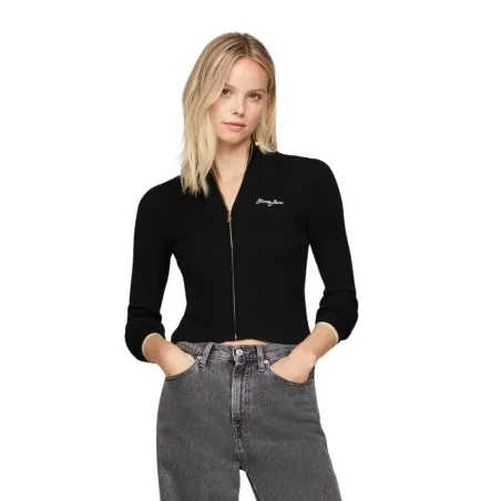 Tommy Jeans – Tommy Jeans TJW CARDIGAN ZIPPÉ À POINTE MÉTALLIQUE – Noir - TOMMY JEANS