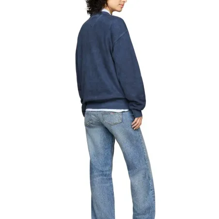 Tommy Jeans – Sweat Varsity décontracté à col ras-du-cou – dark night navy - TOMMY JEANS
