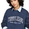 Tommy Jeans – Sweat Varsity décontracté à col ras-du-cou – dark night navy - TOMMY JEANS