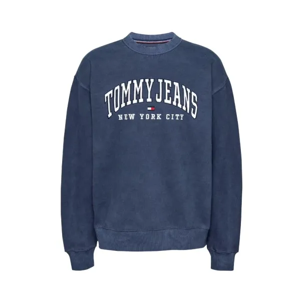 Tommy Jeans – Sweat Varsity décontracté à col ras-du-cou – dark night navy - TOMMY JEANS