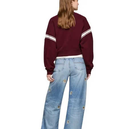 Tommy Jeans – Sweat-shirt Tommy Prep avec logo – Bordeaux - TOMMY JEANS