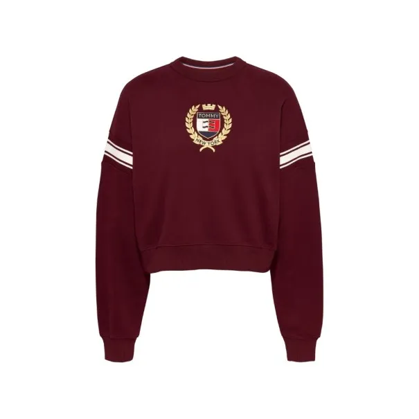 Tommy Jeans – Sweat-shirt Tommy Prep avec logo – Bordeaux - TOMMY JEANS