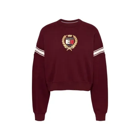 Tommy Jeans – Sweat-shirt Tommy Prep avec logo – Bordeaux - TOMMY JEANS