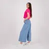 T-shirt femme manche dénudé avec broderie - KONTAKT