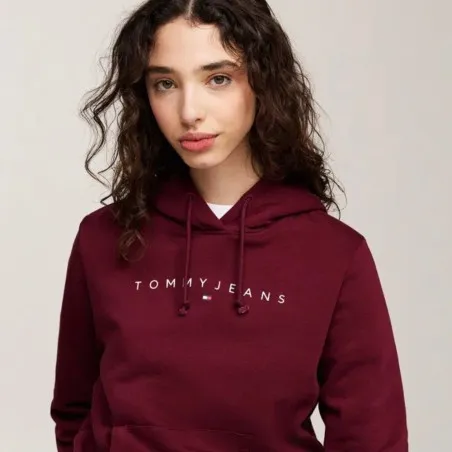 Tommy Jeans – Sweat à capuche linéaire Tjw Reg Bordeaux - TOMMY JEANS