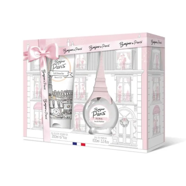 Coffret Eau De Parfum Femme BONJOUR  FLORAL EAU DE PARFUM 100 ML ET GEL DOUCHE 200 ML - BONJOUR