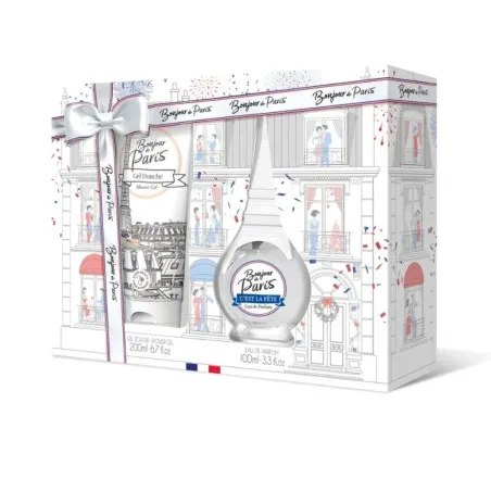 Coffret Eau De Parfum Femme BONJOUR  C’ EST LA FETE EAU DE PARFUM 100 ML ET GEL DOUCHE 200 ML - BONJOUR