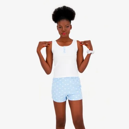Ensemble femme débardeur et short avec patte boutonnée - KONTAKT