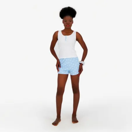Ensemble femme débardeur et short avec patte boutonnée - KONTAKT